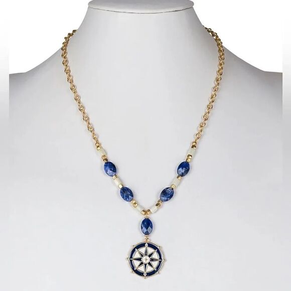 NWT Patricia Nash Compass Pendant Necklace French Riviera Compass #PNNK - Picture 1 of 7